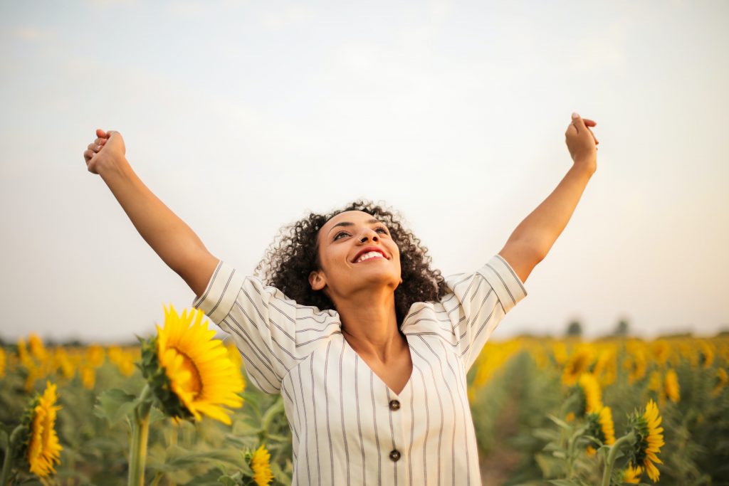 woman's happiness after an eft session